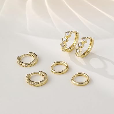 Gold Hoop Earrings Set for Women Trendy