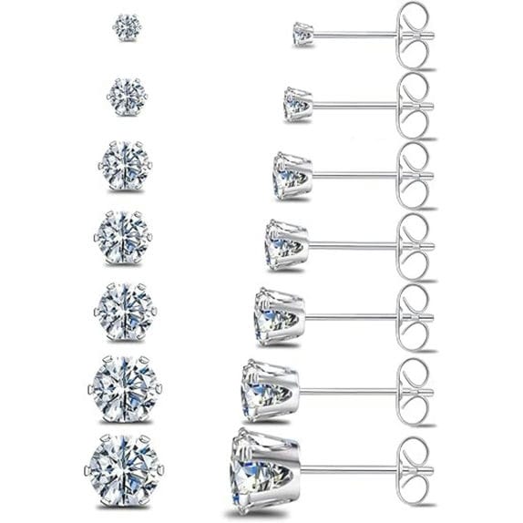 CZ Cartilage Stud Earrings Jewelry Sets for Women Men